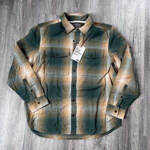 NWT REI Coop Mens Wallace Lake Plaid Flannel Large Organic Cotton Outdoor Hiking